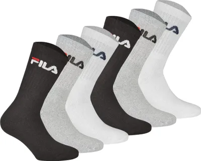 Produktbild von FILA Unisex Socken, 6er Pack - Crew Socks, Frottee, Tennis, Sport (2x 3 Paar) Mehrfarbig 35-38