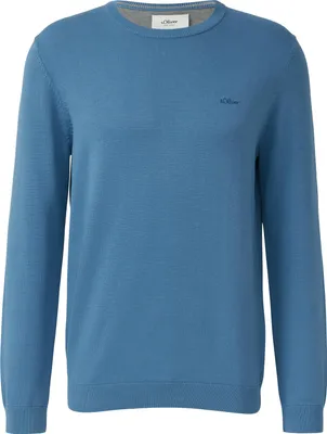 Image de Pull en maille s.Oliver coupe classique en coton turquoise