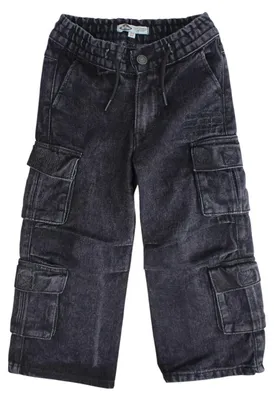 Obrázek produktu pro Chlapecké cargo kalhoty Lee Cooper, džínové, ČERNÉ, velikost 4 roky