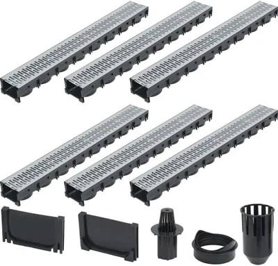 Immagine prodotto di vidaXL Canali di drenaggio 6 pz. Acciaio zincato 6 m