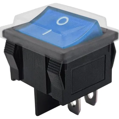 Produktbild von ProRide Wippschalter ON/OFF KCD5-202 2-polig 250V/6A Blau mit Schutzkappe