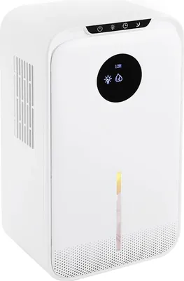 Image de Déshumidificateur - Électrique - Réservoir d'eau 2,5 l - 1,2 l/jour - Arrêt automatique - Filtre PET - Tuyau de vidange - 19×14×32 cm - Blanc