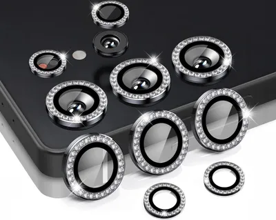 Produktbild von Kamera Linsenschutz Glas Set mit Schmucksteinen für Samsung Galaxy S25 Ultra Schutzglas Camera Linse Panzerfolie 9H Silber