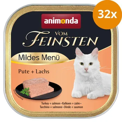 Produktbild von animonda Vom Feinsten Mildes Menü Pute Lachs, Adult, jede Rasse, Lachs, Türkei, 100 g, Getreidefrei, Ohne Soja