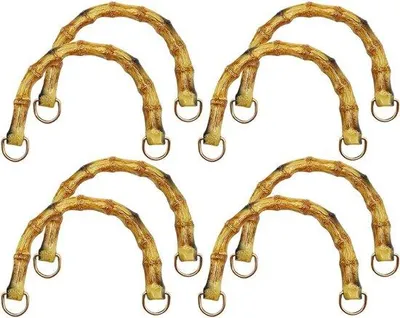 Produktbild von Bambus-Handtassengreifer - U-förmige Tasengreifer - 8 Stück - Natur - Weiß - 30 cm