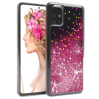 Produktbild von EAZY CASE - Glitzer Hülle kompatibel mit Samsung Galaxy M51 Glitzer Schutzhülle, Soft Case, Backcover Transparent mit Motiv