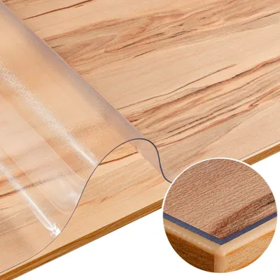 Produktbild von Tischschutz  120x800cm  Tischdecke Weiß FLOKY einseitig MATTIERT 1,5mm Tisch Schutzfolie Geruchsneutral Robust