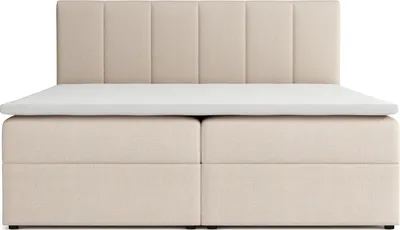 Produktbild von VENASI Boxspringbett 180x200 mit Bettkasten, Lisa Doppelbett Beige Velourstoff