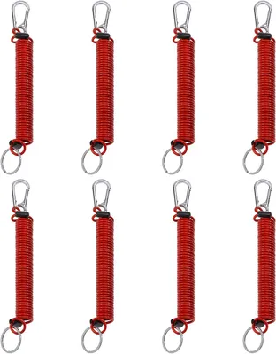 Zdjęcie produktu dla Kable bezpieczeństwa do przyczep, 8 sztuk, długość 2,2 m, spiralne, z karabińczykami, przeznaczone do przyczep