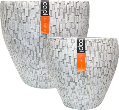 Zdjęcie produktu dla Capi Europe Doniczki Białe 39 cm Zestaw 2 szt