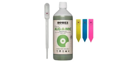 Produktbild von BioBizz Alg-A-Mic – Pflanzenvitalisierer 250 ml – inkl. Pipette & 3 Pflanzenschilder