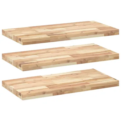 Zdjęcie produktu dla Półki ścienne, 3 szt., 100x40x4 cm, surowe lite drewno akacjowe
