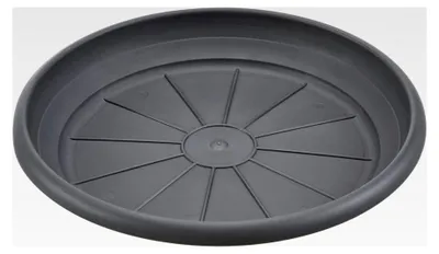 Produktbild von Kunststoffuntersetzer, Metallic Grau, 30 cm Durchmesser, 4,7 cm hoch