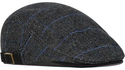 Productafbeelding van Schiebermütze, platte cap, voor heren en dames, 55-59 cm, herfst, zwart, blauw