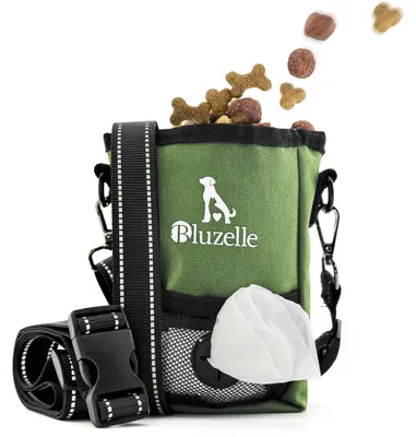 Produktbild von SnackKeeper 2-in-1 - Leckerlibeutel für Hundetraining 650ml - mit Magnetverschluss & Hundekotbeutelspender -  Oliv Grün