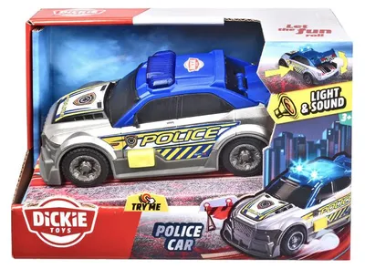 Produktbild von Dickie Polizeiauto Spielzeugauto grau mit Licht und Sound 15 cm