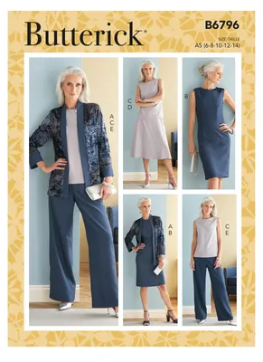 Productafbeelding van Butterick B6796F5 patroonset, dames, maten 44-52
