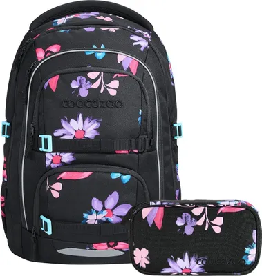 Produktbild von Coocazoo, Schulrucksack-Set PORTER, Floral Artnight 2-teilig