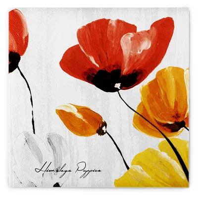 Produktbild von MANK Serviette Ivonne aus Linclass® Airlaid, 40 x 40 cm, 1/4 Falz, 50 Stück - Mohnblumen