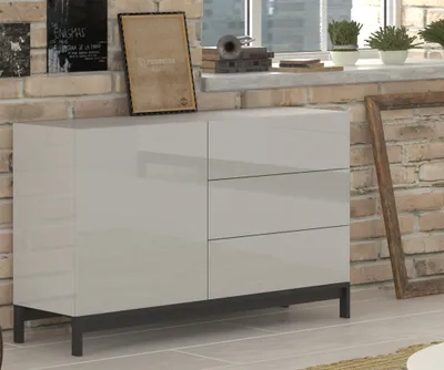 Produktbild von Kommode Beistellschrank Anrichte Standschrank Sideboard Schrank "Mercogliano II" Weiß Hochglanz
