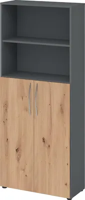 Image de Armoire à portes battantes graphite/chêne rouvre 4032062305430