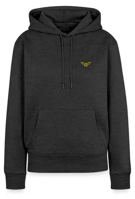 Produktbild von Spreadshirt DC Comics Wonder Woman original Logo Stick Damen Premium Hoodie, 3XL, Anthrazit meliert