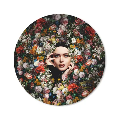 Produktbild von MuchoWow® Mauspad Mousepad Blume - Frauen - Porträt - Botanisch 50x50 cm - Mousepads - Maus Mat - Pad - Mausunterlage - Vinyl