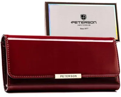 Obrázek produktu pro Peterson dámská peněženka z lakované  bordo RFID 19x9 cm