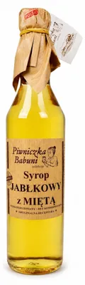 SYROP JABŁKOWY Z MIĘTĄ 500ML PIWNICZKA BABUNI