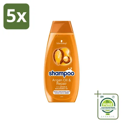 Obrázok produktu pre 5 ks šampónu Schwarzkopf Argan Oil & Repair – pre suché a poškodené vlasy – 400 ml – veľké balenie – 5 kusov