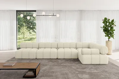 Produktbild von ALTDECOR Modulares Sofa Ecksofa in L-Form - Mende-L3 - 380x190x70 cm Beige Corner modular Sofa Eckcouch Couch Wohnlandschaft Cauchsofa Polstersofa