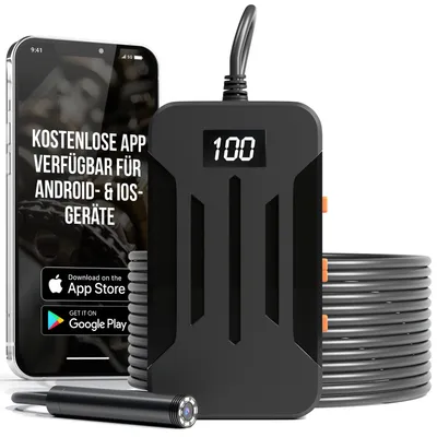 Produktbild von Strex Endoskopkamera 10M - Android/IOS - IP68 Wasserdicht - 1080P HD - LED-Beleuchtung - Endoskop - Inspektionskamera - Boroskop - Inspektion mit Telefon