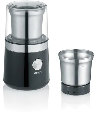 Produktbild von Graef CM 102, Mühle mit Schlagmesser, 85 g, Schwarz, Silber, Kunststoff, Edelstahl, 200 W, 230 V