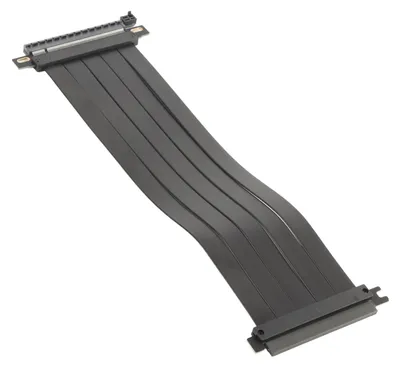 Zdjęcie produktu dla Kabel przedłużający PCIe 4.0 x16 z przegubem 180 stopni do szybkich kart graficznych, kompatybilny z modelami RX 6900 XT, RX 6800 XT i RTX 3090 Ti, kolor czarny, długość 30 cm / 11,81 cala