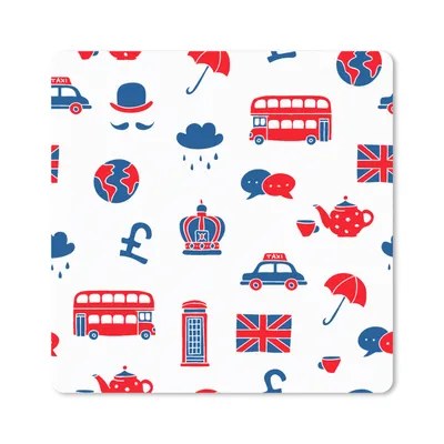 Produktbild von MuchoWow® Mauspad Mousepad England - Muster - London 20x20 cm - Mousepads - Maus Mat - Pad - Mausunterlage - Desk Mat - Bureauartikeln