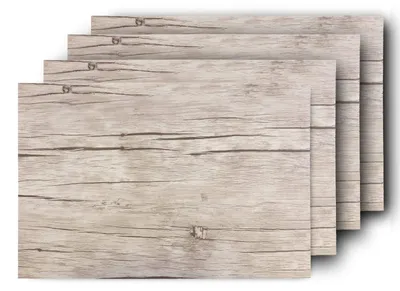 Tischsets 4er Set, Vinyl, Holzoptik, 45x30 cm, Eiche hell