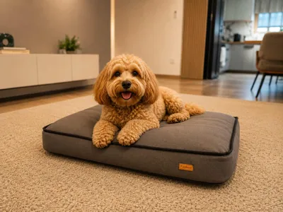 Produktbild von Orthopädisches Hundebett XXL 70x100 cm Grau wasserabweisend mit Visco-Schaum – Hundekissen, Hundematratze