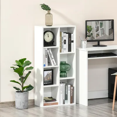Produktbild von Bücherregal mit 7 Fächern, 50x24x106 cm, Weiß