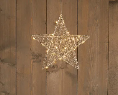 Productafbeelding van Batterijverlichting metalen ster 30 cm warm wit Anna's Collection