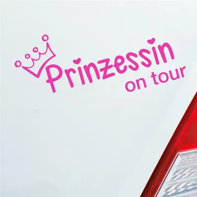 Produktbild von Auto Aufkleber Prinzessin on tour Krone Mädels 20x10 cm Pink Sticker Heckscheibenaufkleber