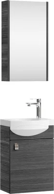 Produktbild von Planetmöbel Badmöbel-Set Waschtisch mit Unterschrank 40cm & Spiegelschrank 40 Anthrazit