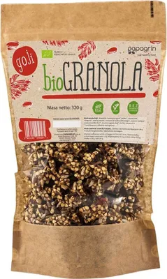Obrázok produktu pre GOJI GRANOLA BEZ PRIDANÉHO CUKRU, BEZLEPKOVÁ,320 g - PAPAGRIN