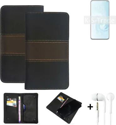 Produktbild von K-S-Trade Handyhülle + Kopfhörer kompatibel mit Meizu 17 Schutzhülle Walletcase Bookstyle Tasche Schutz Case Hülle Wallet Cover Kunstleder