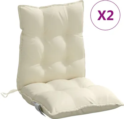 Produktbild von vidaXL Niedriglehner-Auflagen 2 Stk. Creme Oxford-Gewebe