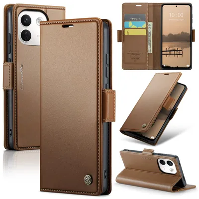 Produktbild von Lederhülle für Xiaomi Redmi Note 17 Pro Max Brieftasche Kartenfach Schutzhülle mit Standfunktion Braun