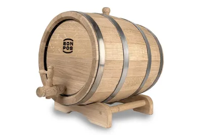 Image de Fût en chêne 15 L pour vieillissement des boissons avec support