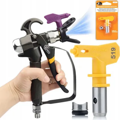 Obrázek produktu pro Rosfix Set TurboJet TJ1 Ultra Spray 519 – Stříkací Pistole na Barvu s Tryskou 25 cm, Závitem 1/4” | Precizní, Ocelové