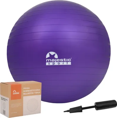 Produktbild von Majestic Sport Gymnastikball, Anti-Burst Pilates Ball, Gymnastikball, sitzball büro, für Balance, Yoga als Fitness Kleingeräte und Balance 65 cm Lila