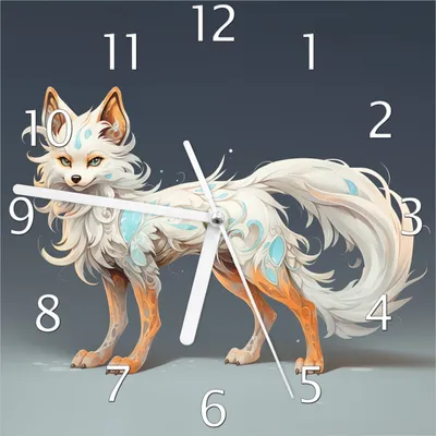 Produktbild von Wallario Design Wanduhr Geheimnisvoller Fuchsgeist aus Echtglas, Größe 20 x 20 cm