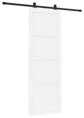Zdjęcie produktu dla vidaXL Drzwi przesuwne białe i czarne 83 x 232 cm Lite drewno sosnowe
